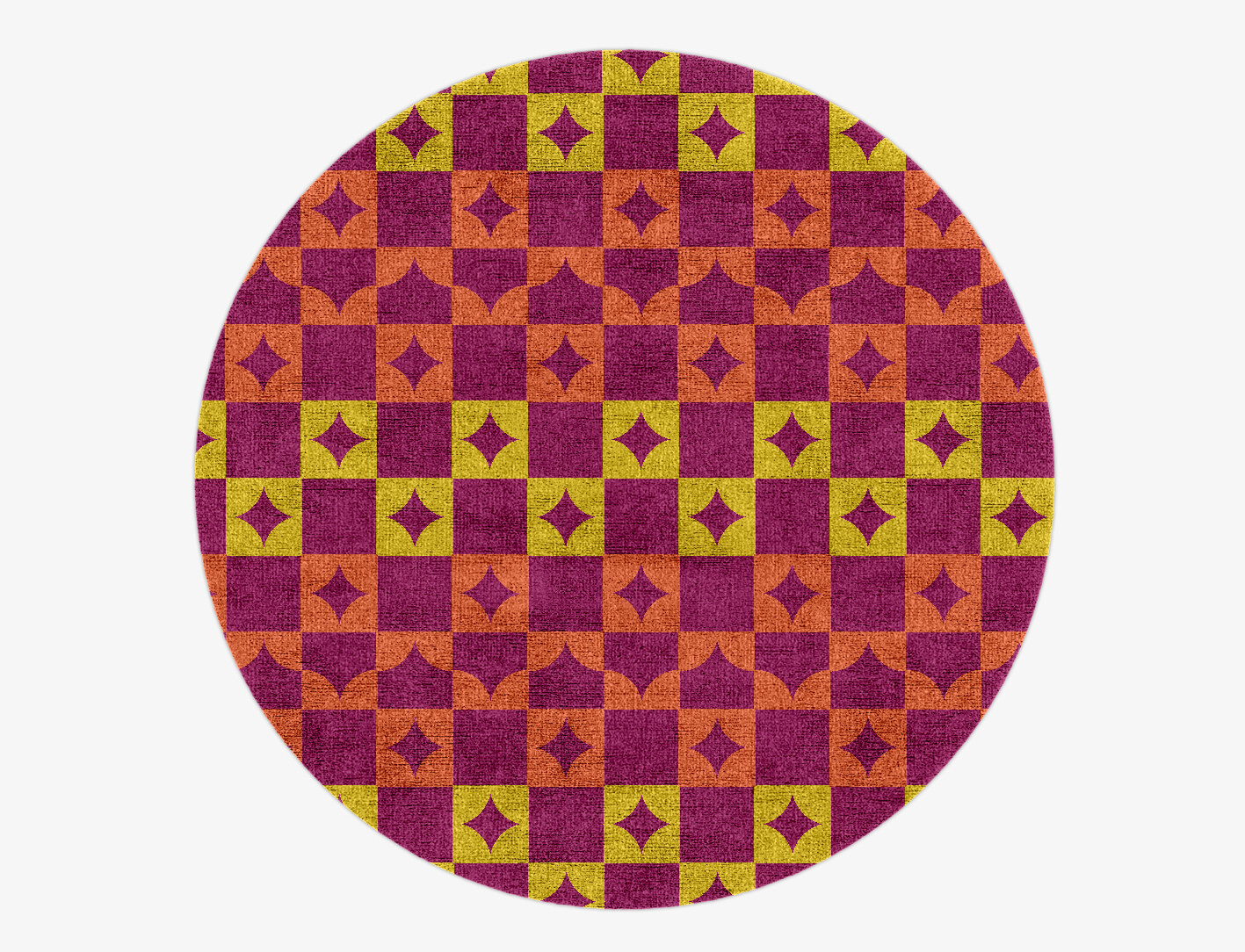 Robin Geometric Round Hand Knotted Bamboo Silk Custom Rug by Rug Artisan
