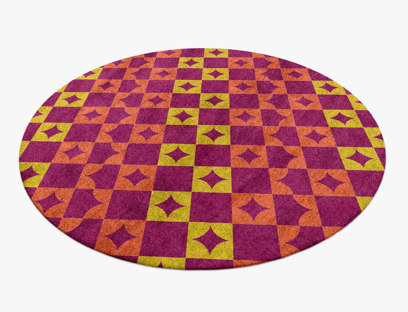 Robin Geometric Round Hand Knotted Bamboo Silk Custom Rug by Rug Artisan