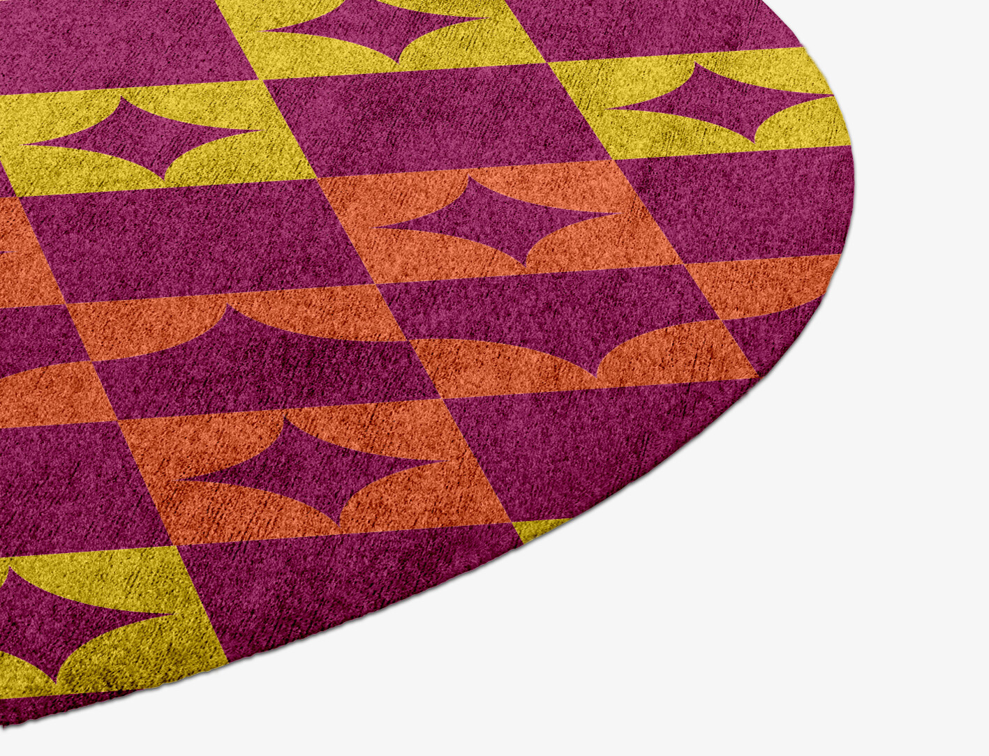 Robin Geometric Round Hand Knotted Bamboo Silk Custom Rug by Rug Artisan