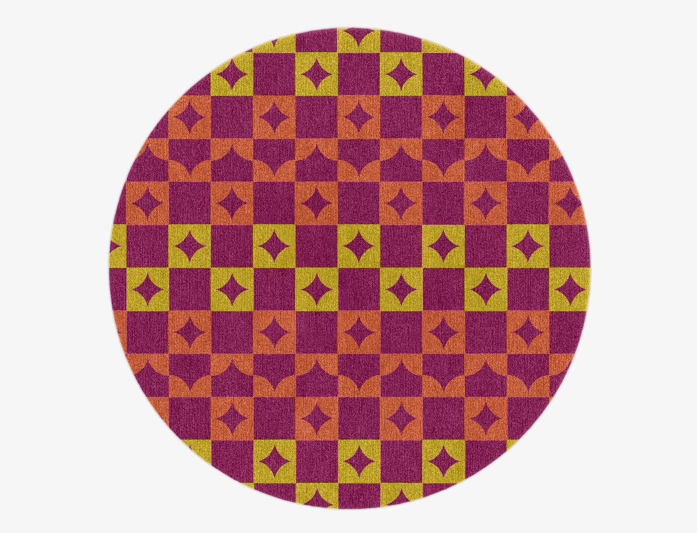 Robin Geometric Round Hand Knotted Tibetan Wool Custom Rug by Rug Artisan