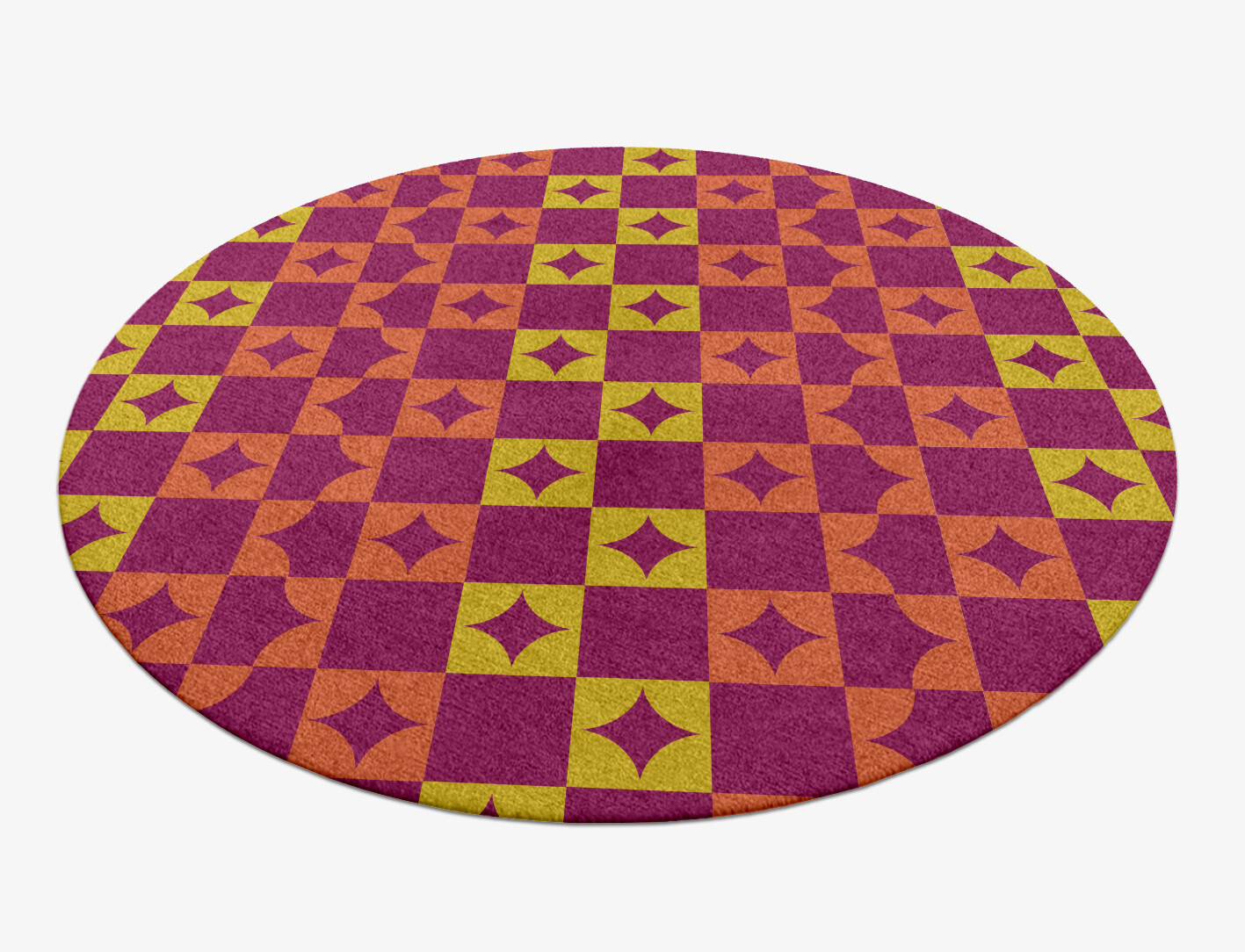 Robin Geometric Round Hand Knotted Tibetan Wool Custom Rug by Rug Artisan