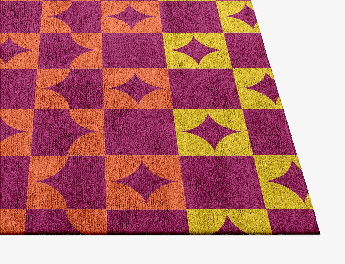 Robin Geometric Square Hand Knotted Bamboo Silk Custom Rug by Rug Artisan