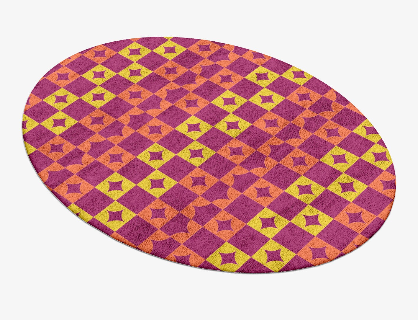 Robin Geometric Oval Hand Tufted Bamboo Silk Custom Rug by Rug Artisan