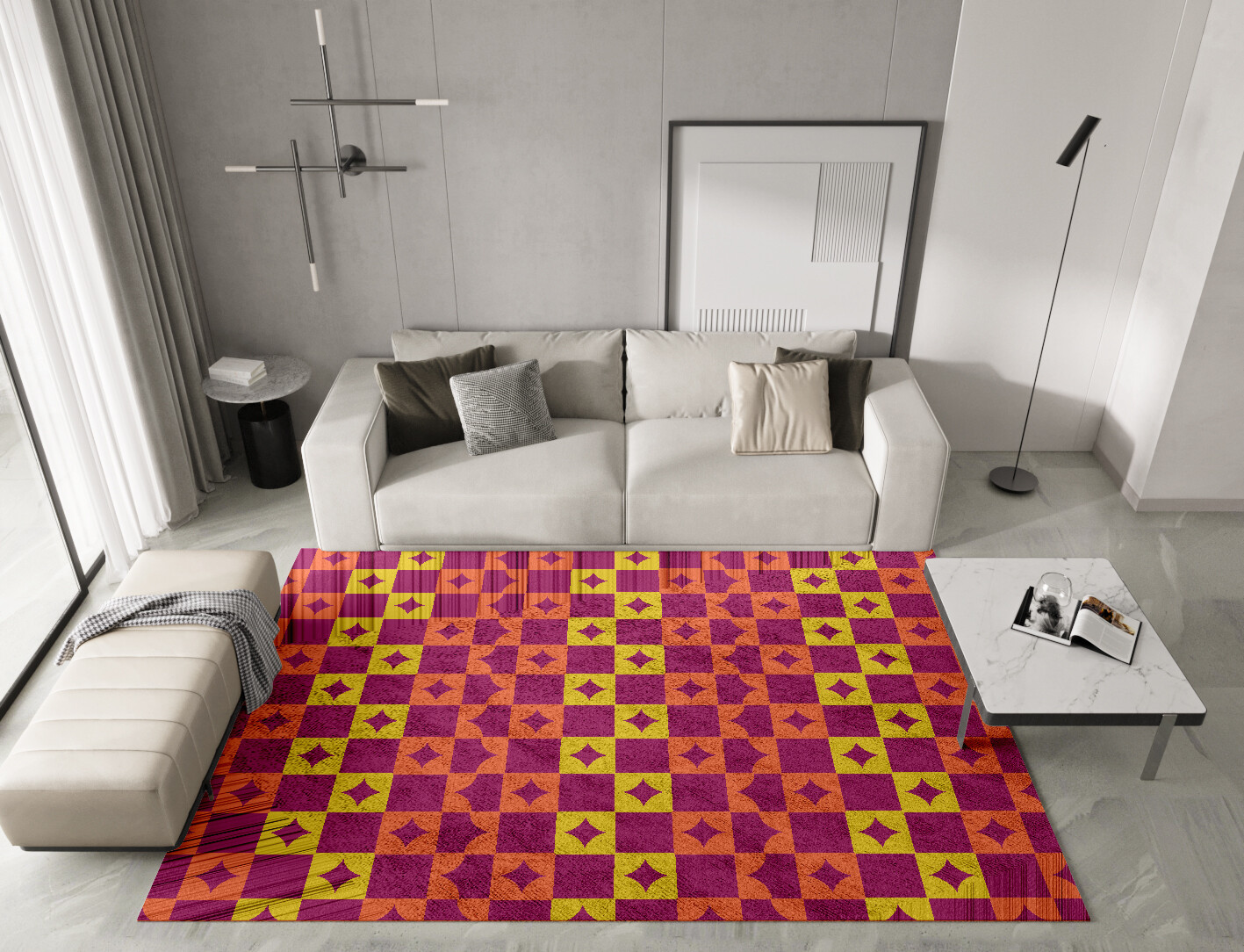 Robin Geometric Rectangle Hand Tufted Bamboo Silk Custom Rug by Rug Artisan