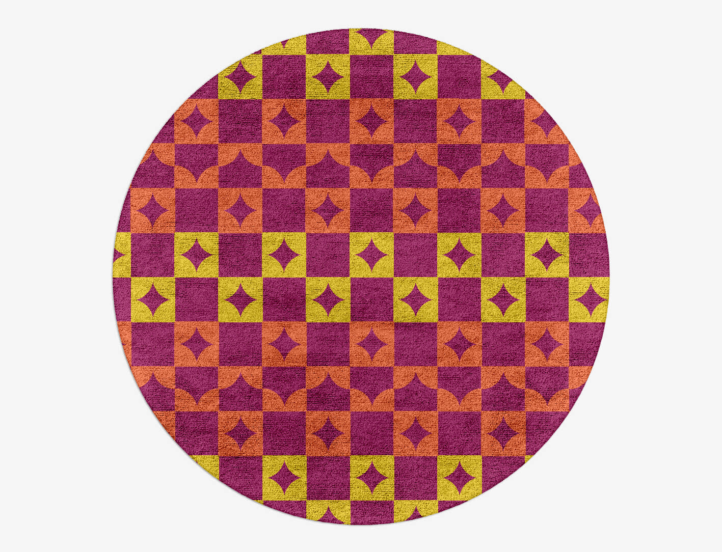 Robin Geometric Round Hand Tufted Bamboo Silk Custom Rug by Rug Artisan