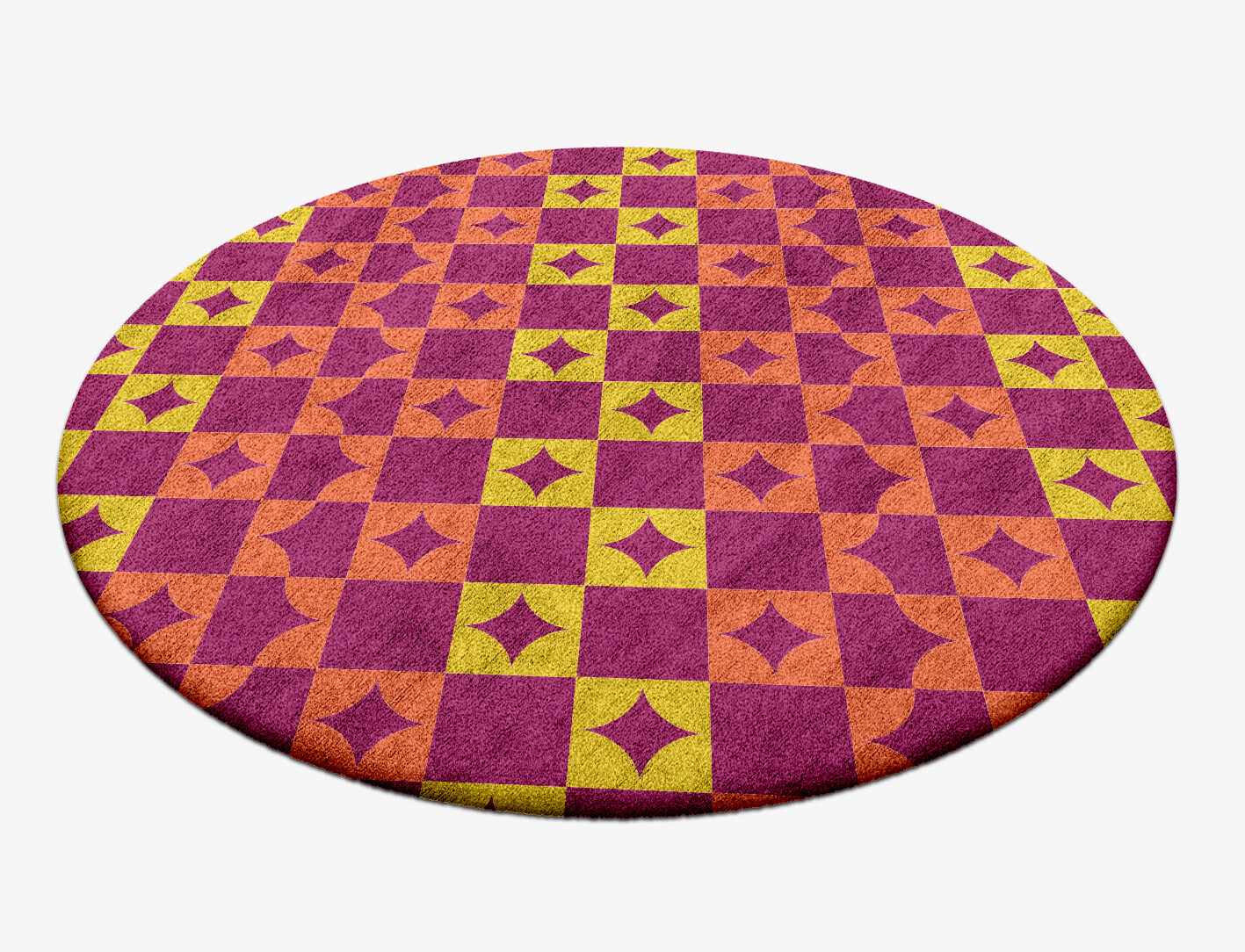 Robin Geometric Round Hand Tufted Bamboo Silk Custom Rug by Rug Artisan