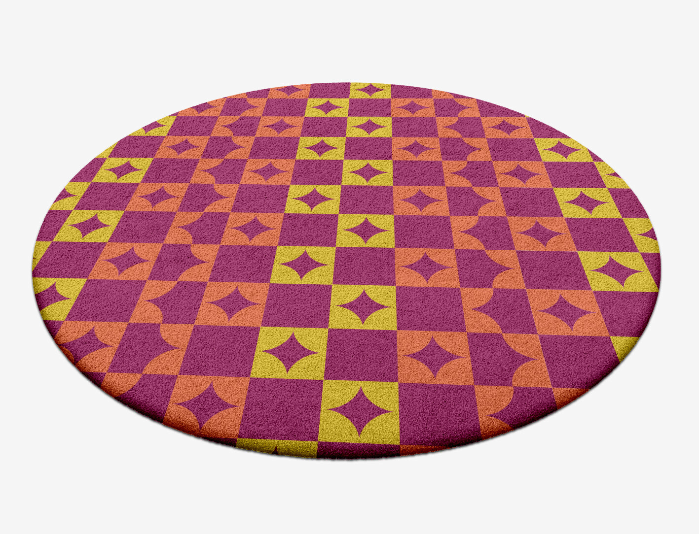 Robin Geometric Round Hand Tufted Pure Wool Custom Rug by Rug Artisan