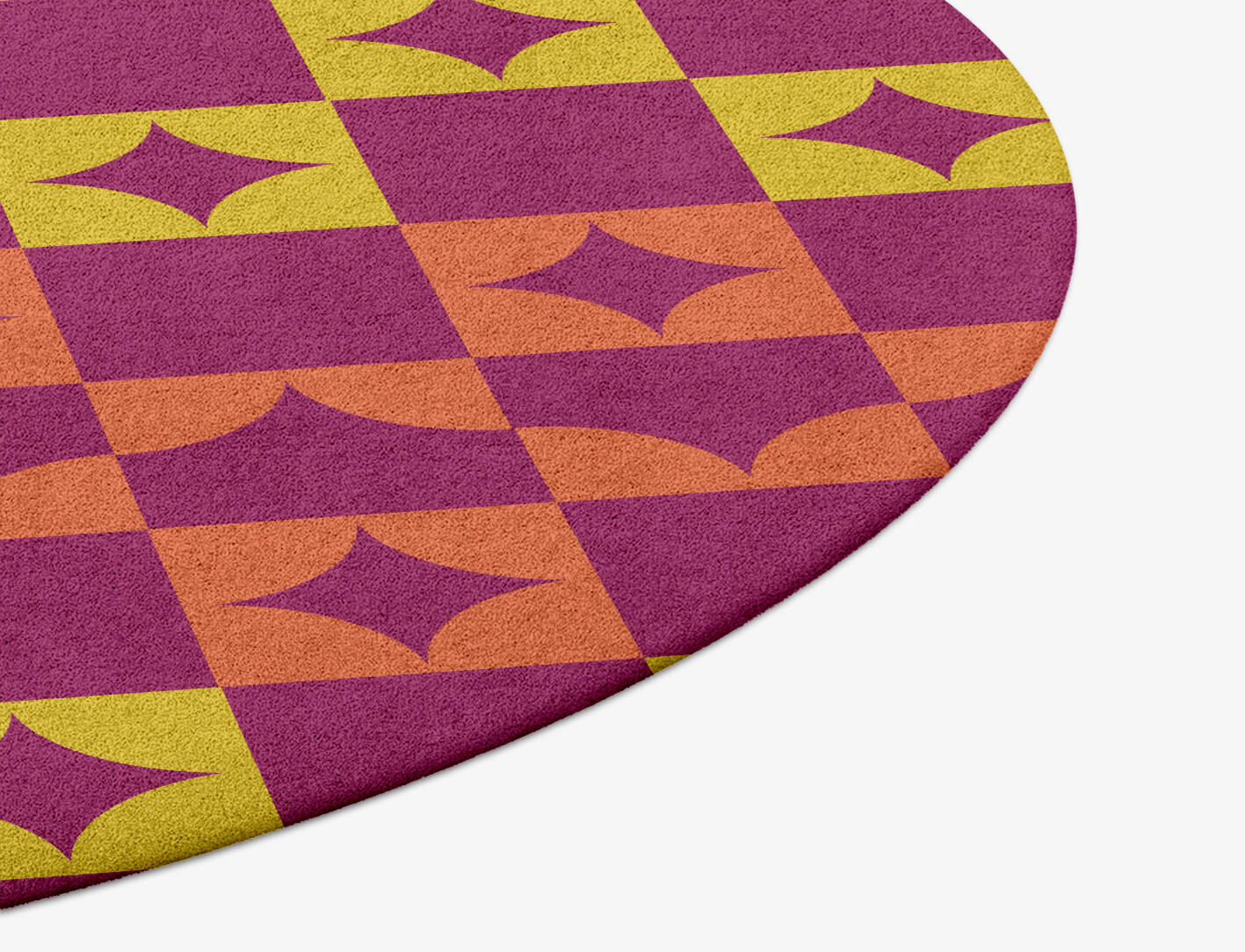 Robin Geometric Round Hand Tufted Pure Wool Custom Rug by Rug Artisan