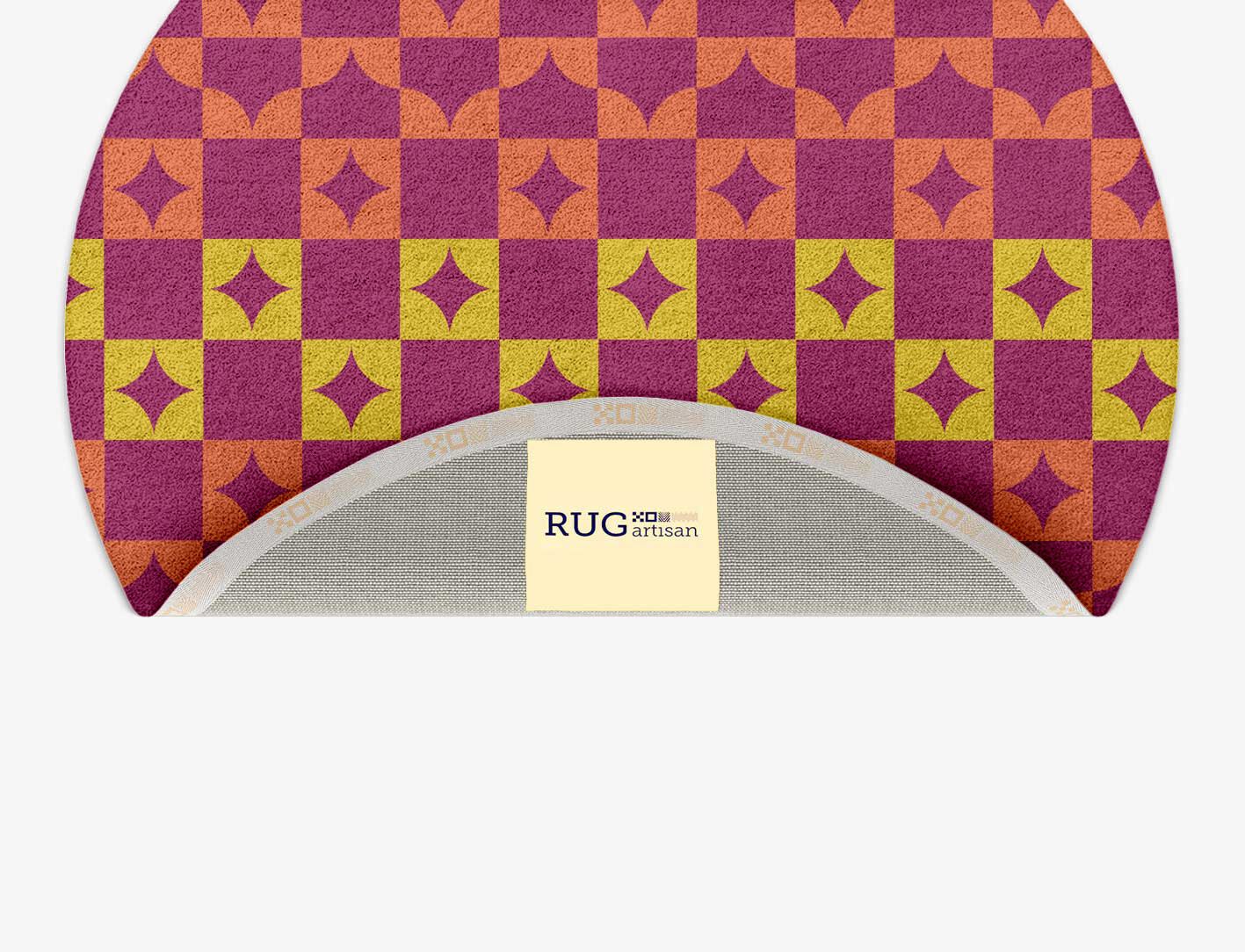 Robin Geometric Round Hand Tufted Pure Wool Custom Rug by Rug Artisan