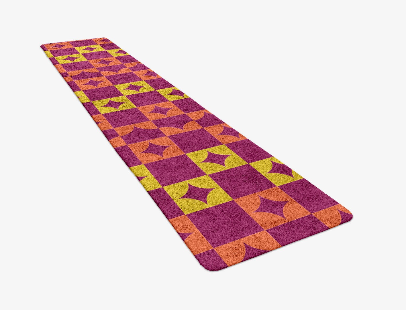 Robin Geometric Runner Hand Tufted Bamboo Silk Custom Rug by Rug Artisan