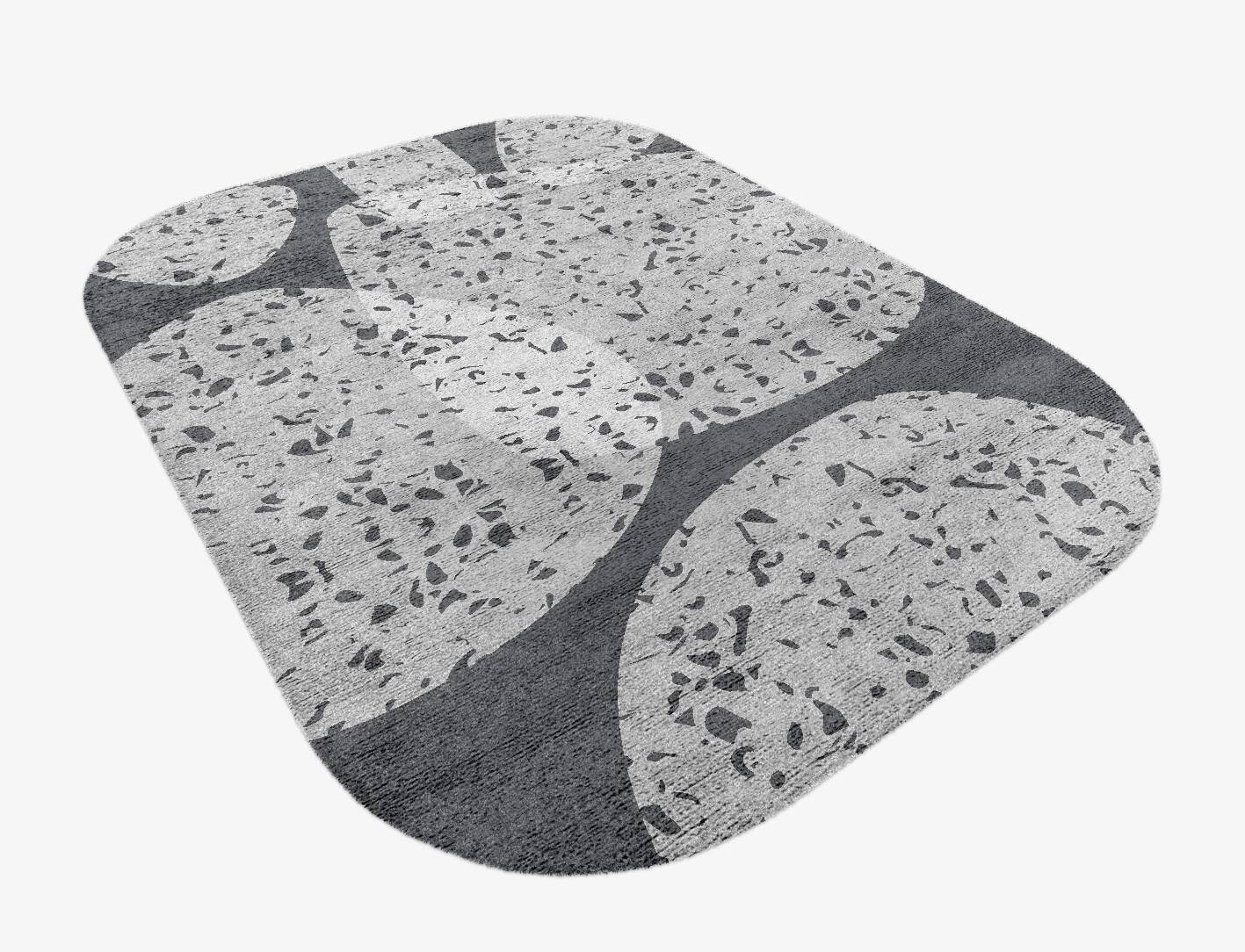 Rock Spots Terrazzo Play Oblong Hand Knotted Bamboo Silk Custom Rug by Rug Artisan