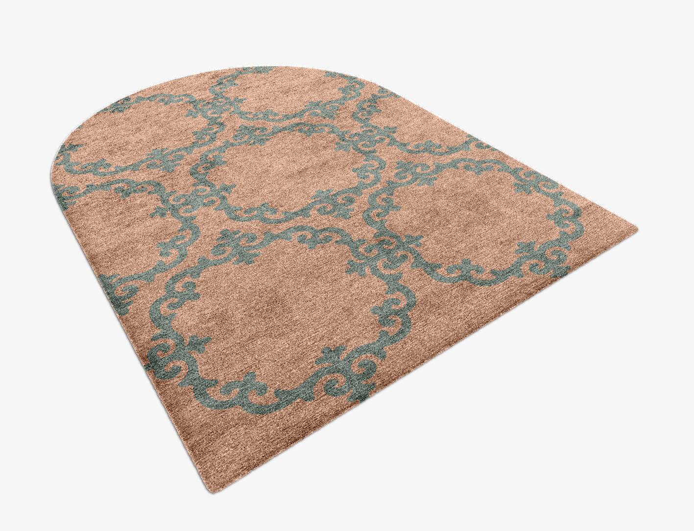 Rococo Blue Royal Arch Hand Knotted Bamboo Silk Custom Rug by Rug Artisan