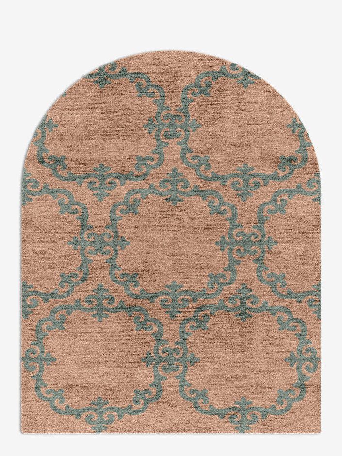Rococo Blue Royal Arch Hand Knotted Bamboo Silk Custom Rug by Rug Artisan