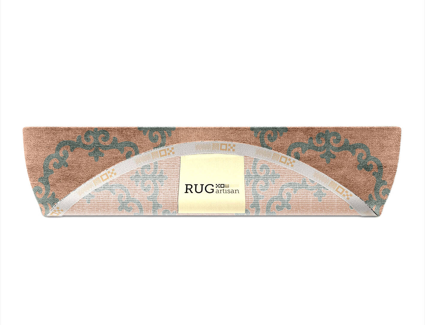 Rococo Blue Royal Halfmoon Hand Knotted Bamboo Silk Custom Rug by Rug Artisan