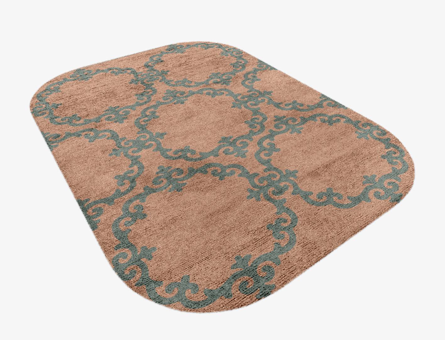 Rococo Blue Royal Oblong Hand Knotted Bamboo Silk Custom Rug by Rug Artisan