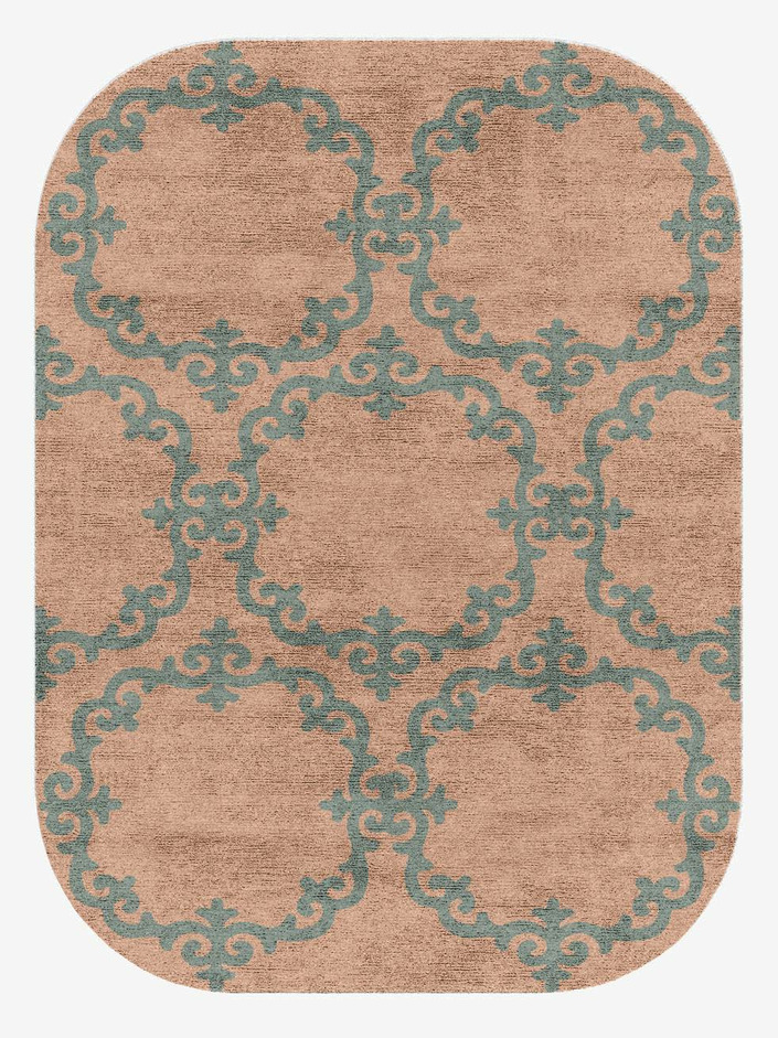 Rococo Blue Royal Oblong Hand Knotted Bamboo Silk Custom Rug by Rug Artisan