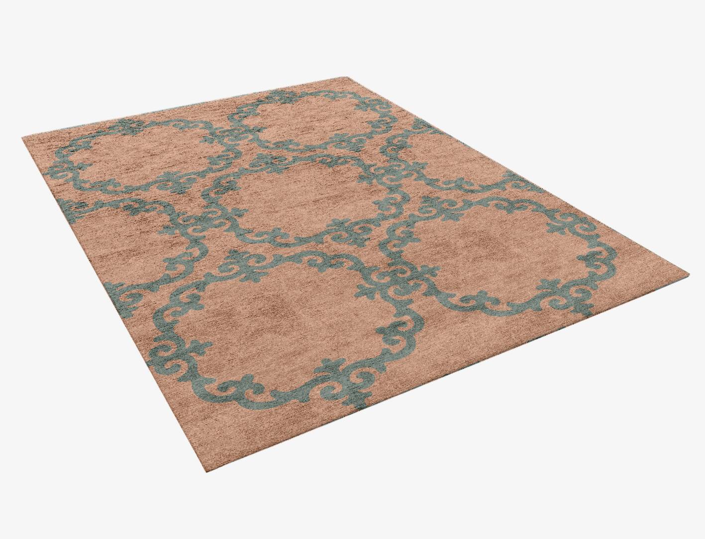 Rococo Blue Royal Rectangle Hand Knotted Bamboo Silk Custom Rug by Rug Artisan