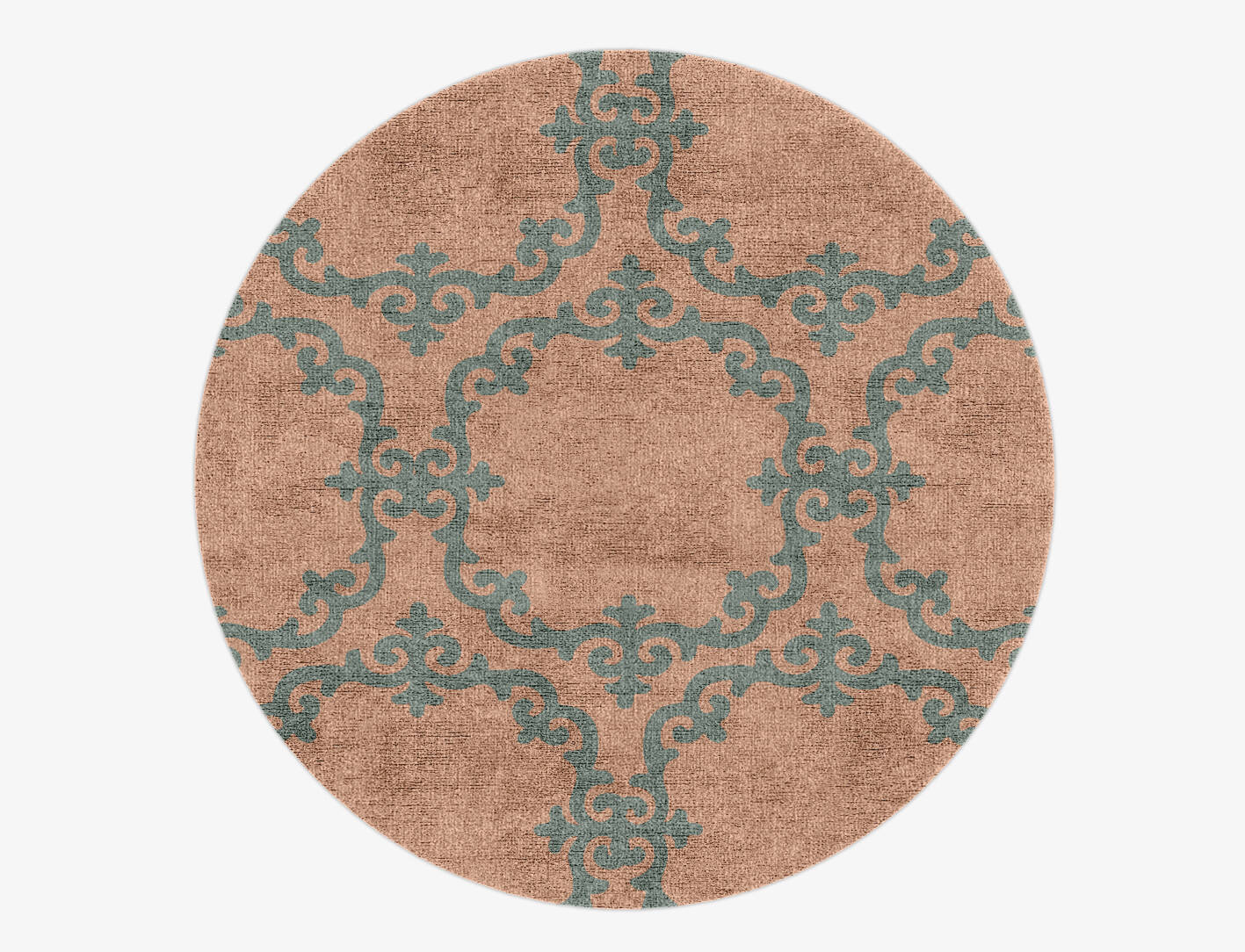 Rococo Blue Royal Round Hand Knotted Bamboo Silk Custom Rug by Rug Artisan