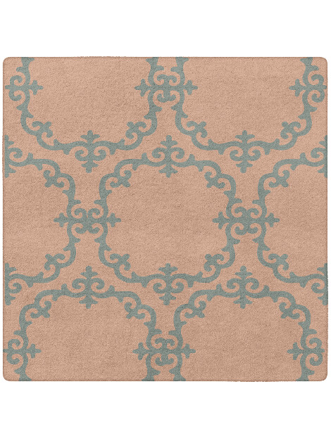Rococo Blue Royal Square Hand Tufted Pure Wool Custom Rug by Rug Artisan