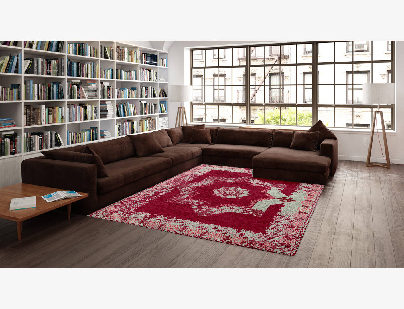 Rosa Vintage Rectangle Hand Knotted Bamboo Silk Custom Rug by Rug Artisan