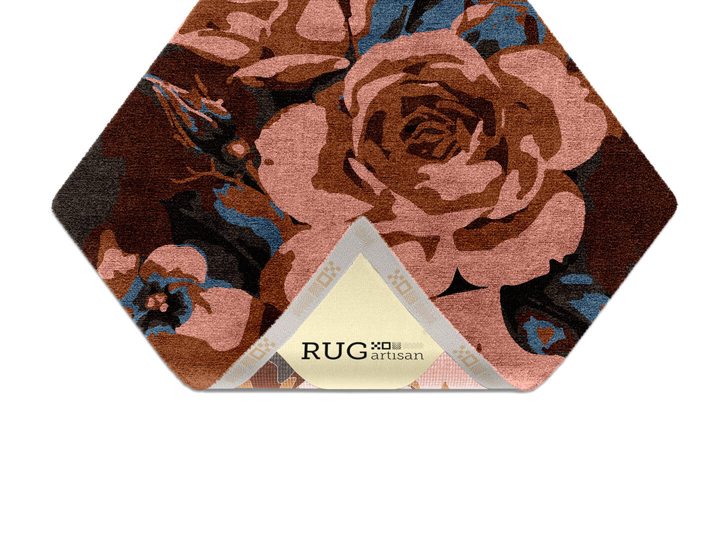 Rosabel Floral Diamond Hand Knotted Bamboo Silk Custom Rug by Rug Artisan