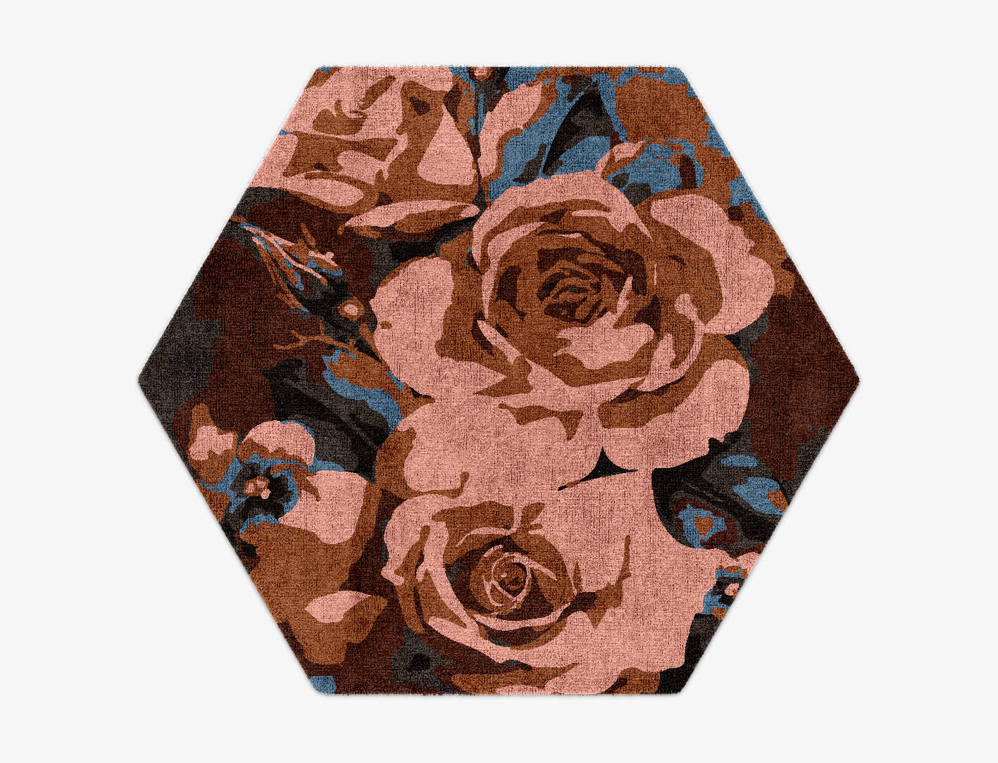 Rosabel Floral Hexagon Hand Knotted Bamboo Silk Custom Rug by Rug Artisan