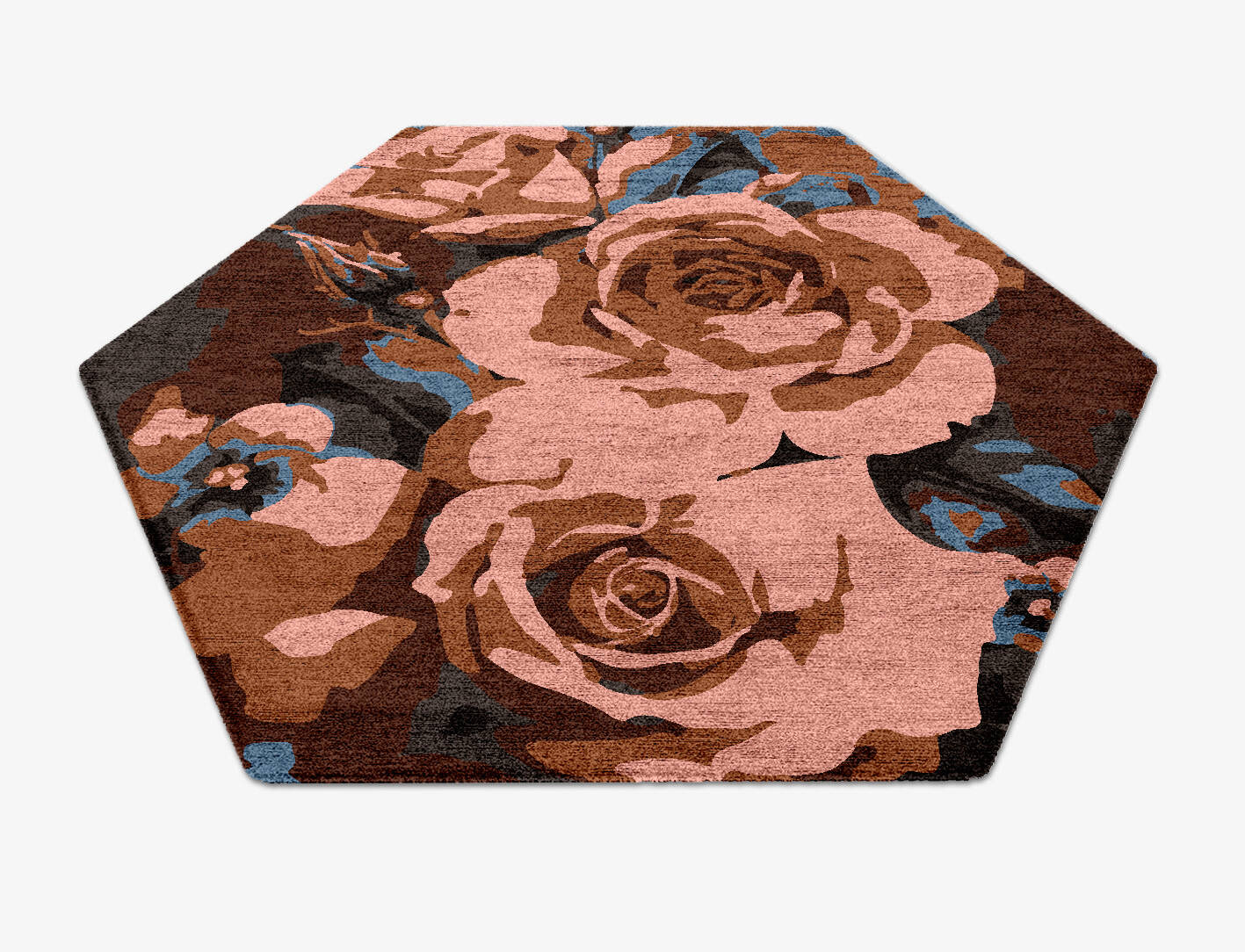 Rosabel Floral Hexagon Hand Knotted Bamboo Silk Custom Rug by Rug Artisan