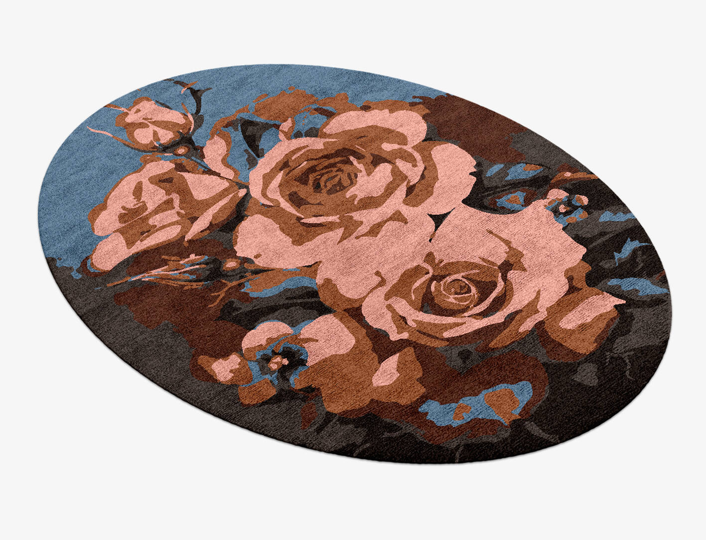 Rosabel Floral Oval Hand Knotted Bamboo Silk Custom Rug by Rug Artisan