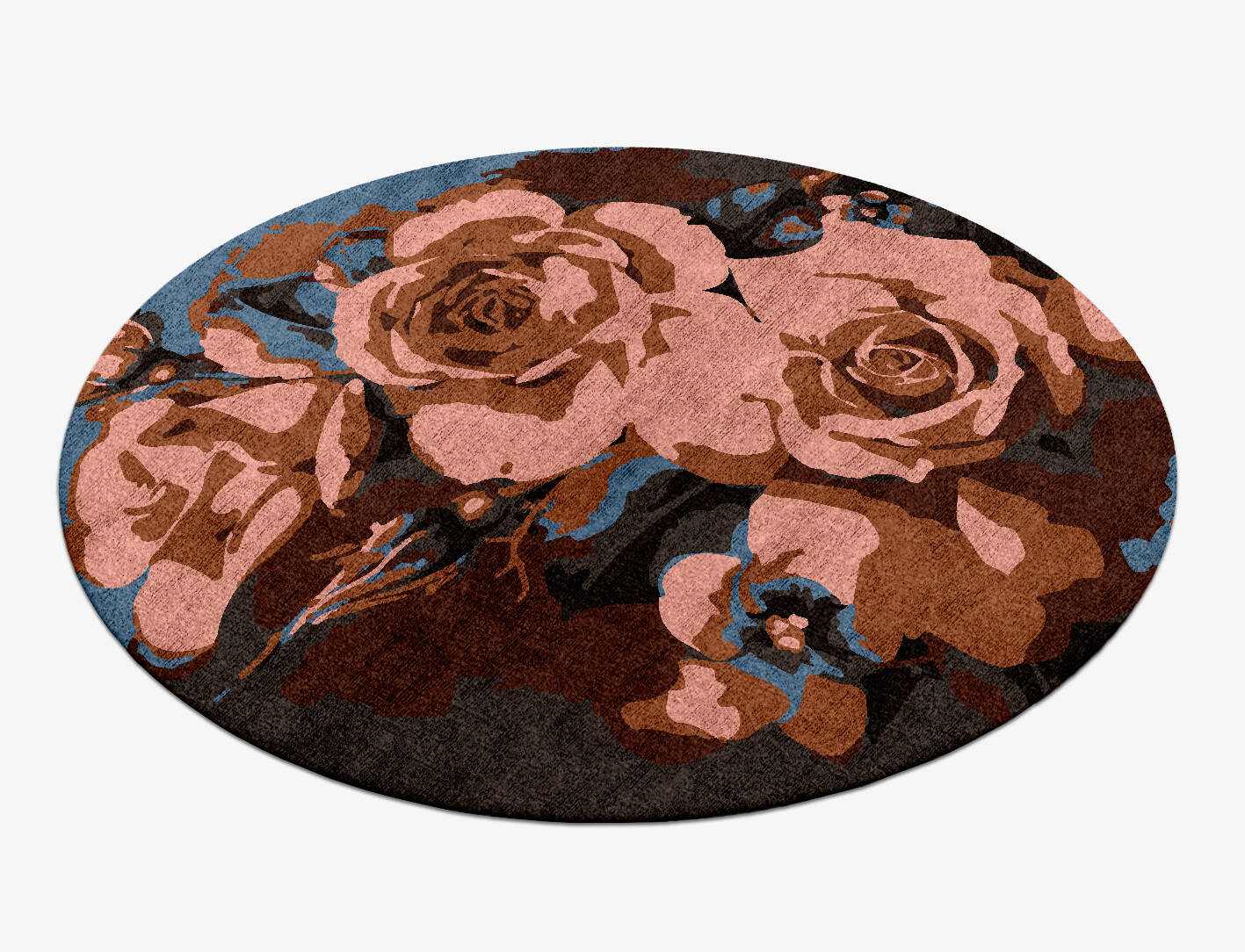 Rosabel Floral Round Hand Knotted Bamboo Silk Custom Rug by Rug Artisan