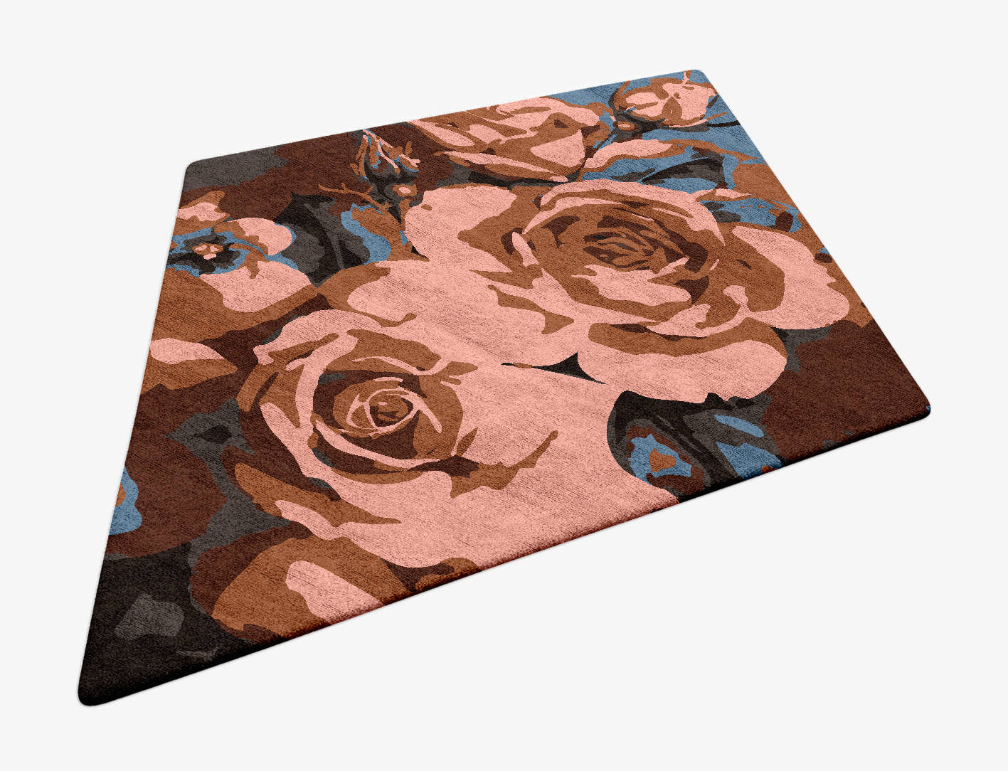 Rosabel Floral Diamond Hand Tufted Bamboo Silk Custom Rug by Rug Artisan