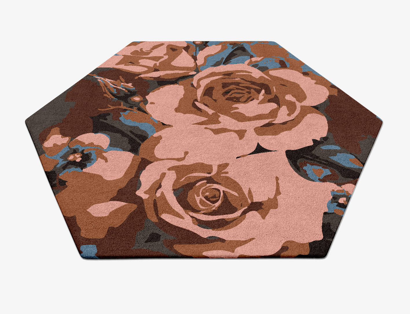 Rosabel Floral Hexagon Hand Tufted Pure Wool Custom Rug by Rug Artisan