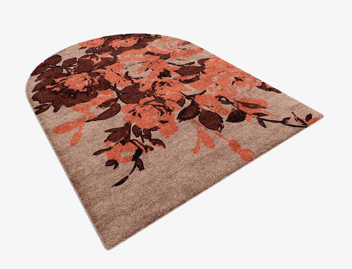 Rosarium Floral Arch Hand Knotted Bamboo Silk Custom Rug by Rug Artisan