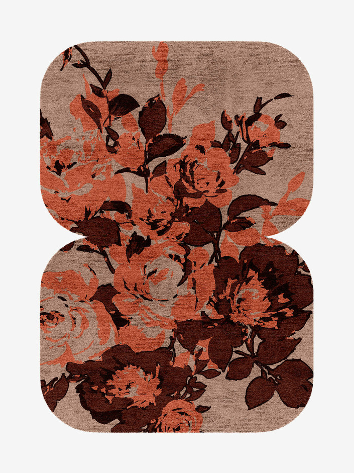 Rosarium Floral Eight Hand Knotted Bamboo Silk Custom Rug by Rug Artisan