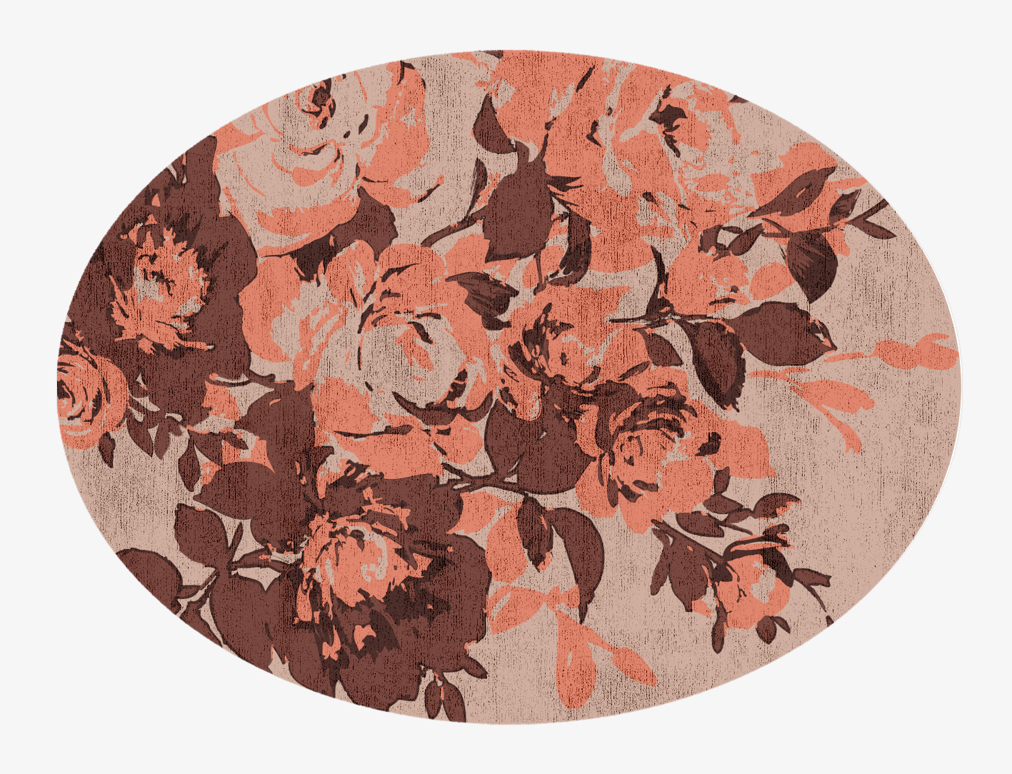 Rosarium Floral Oval Hand Knotted Bamboo Silk Custom Rug by Rug Artisan