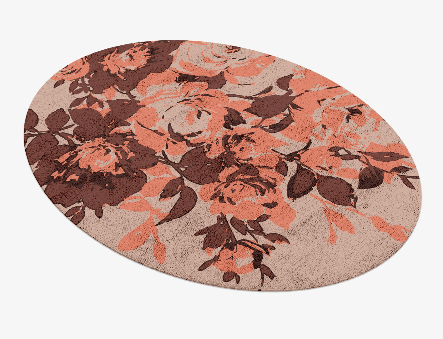 Rosarium Floral Oval Hand Knotted Bamboo Silk Custom Rug by Rug Artisan