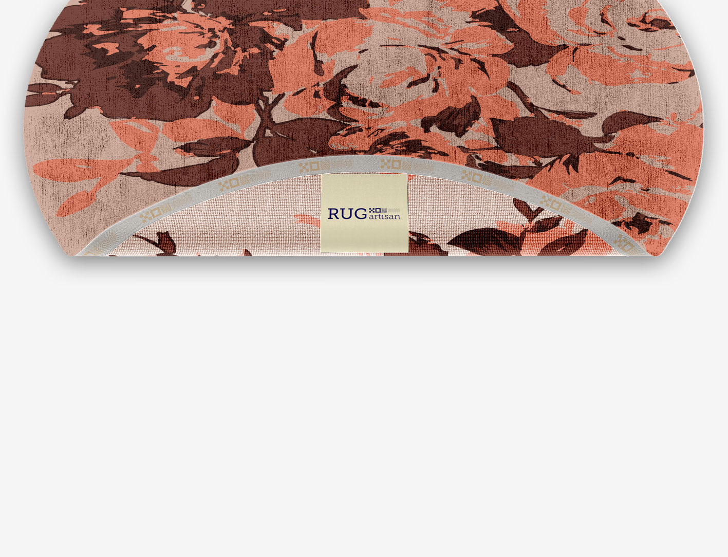Rosarium Floral Oval Hand Knotted Bamboo Silk Custom Rug by Rug Artisan