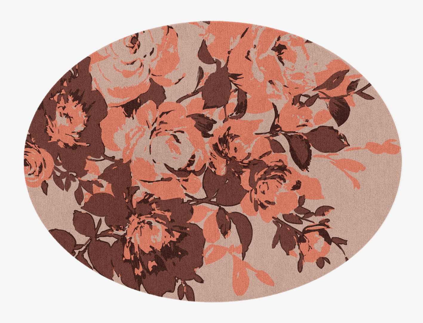 Rosarium Floral Oval Hand Knotted Tibetan Wool Custom Rug by Rug Artisan