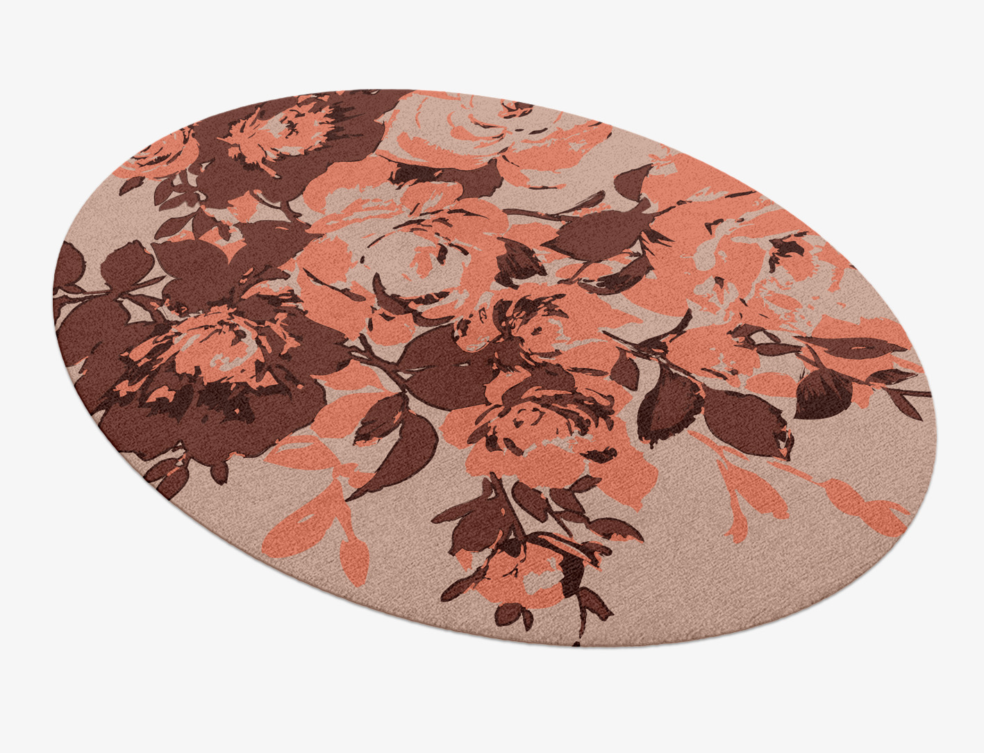 Rosarium Floral Oval Hand Knotted Tibetan Wool Custom Rug by Rug Artisan