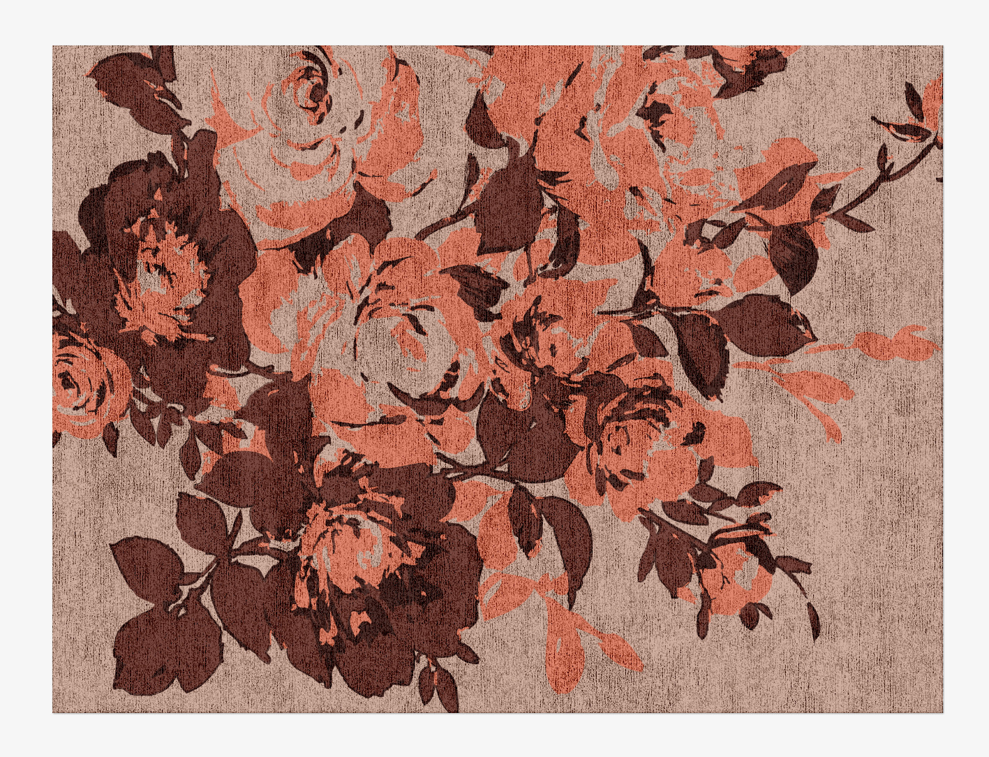 Rosarium Floral Rectangle Hand Knotted Bamboo Silk Custom Rug by Rug Artisan