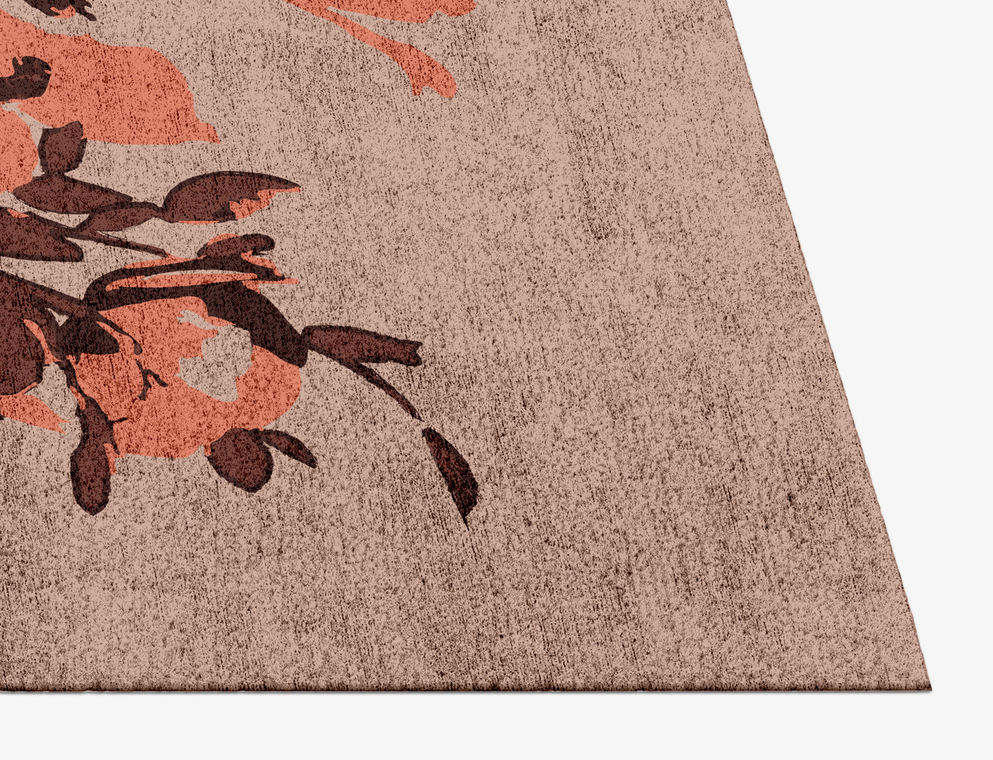 Rosarium Floral Rectangle Hand Knotted Bamboo Silk Custom Rug by Rug Artisan