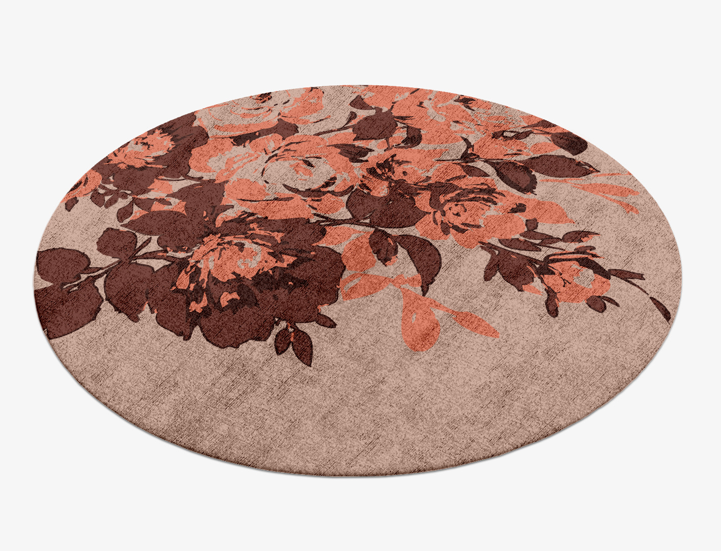 Rosarium Floral Round Hand Knotted Bamboo Silk Custom Rug by Rug Artisan