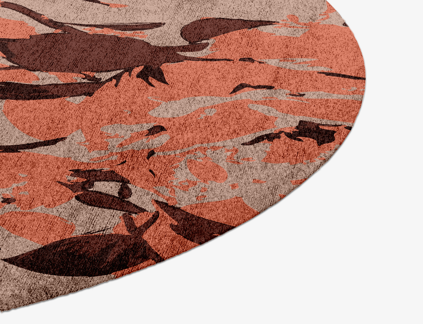 Rosarium Floral Round Hand Knotted Bamboo Silk Custom Rug by Rug Artisan