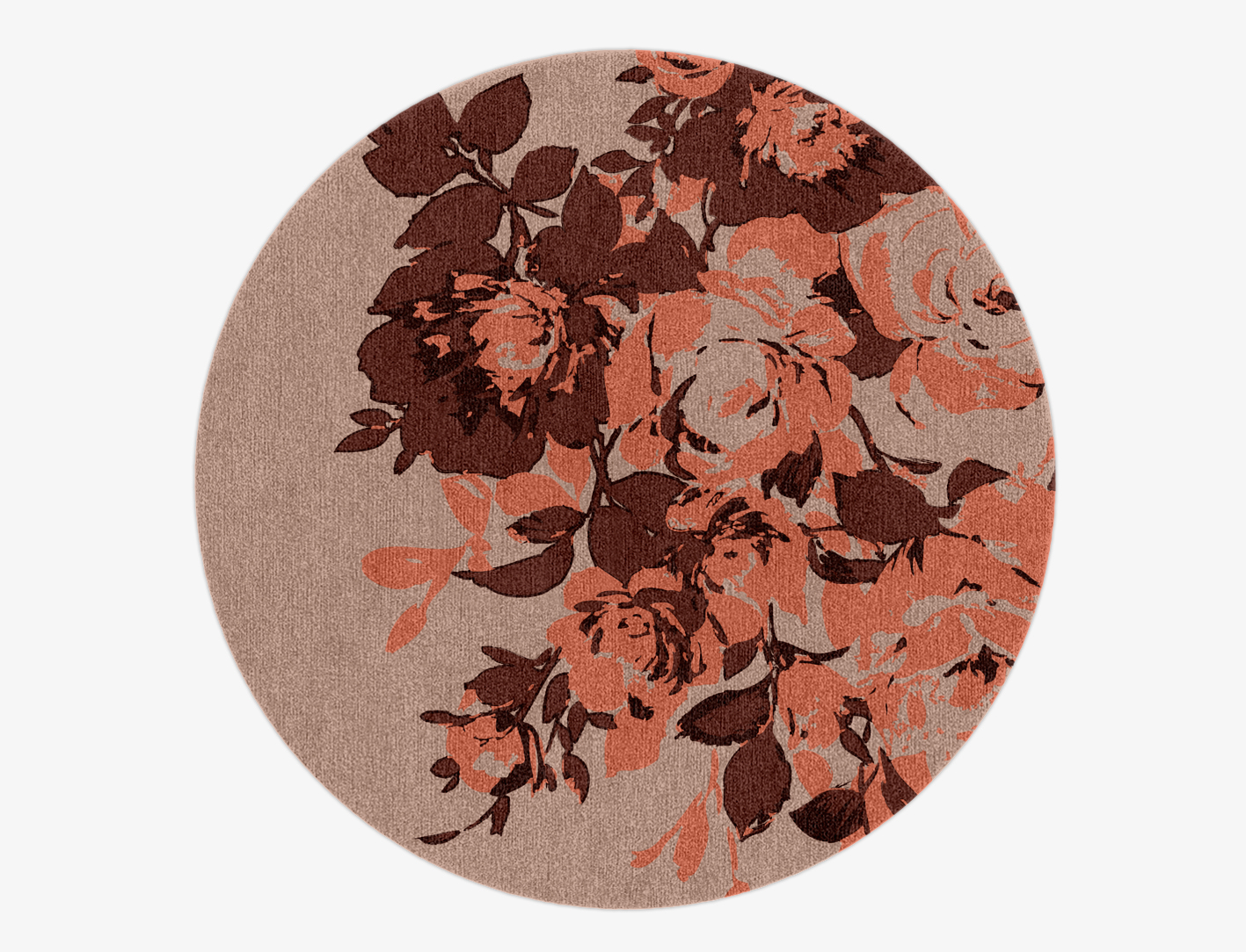 Rosarium Floral Round Hand Knotted Tibetan Wool Custom Rug by Rug Artisan