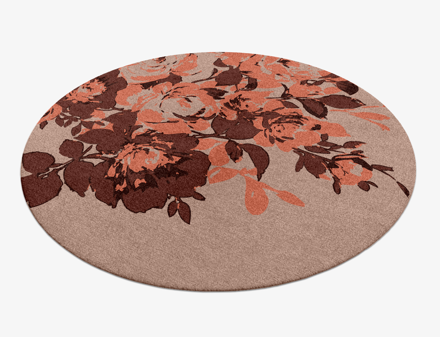 Rosarium Floral Round Hand Knotted Tibetan Wool Custom Rug by Rug Artisan