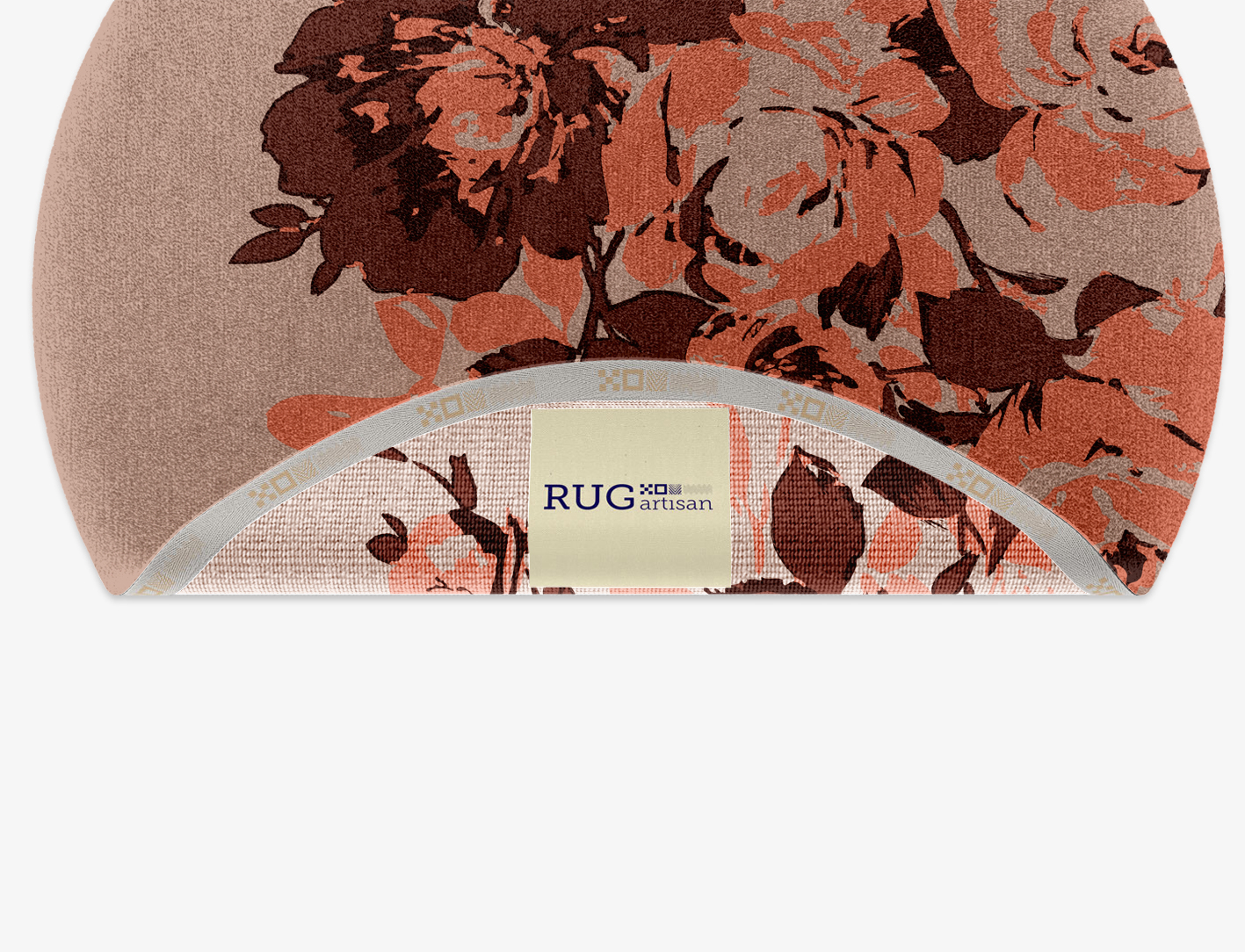 Rosarium Floral Round Hand Knotted Tibetan Wool Custom Rug by Rug Artisan