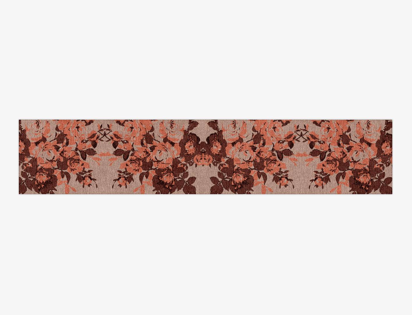 Rosarium Floral Runner Hand Knotted Tibetan Wool Custom Rug by Rug Artisan