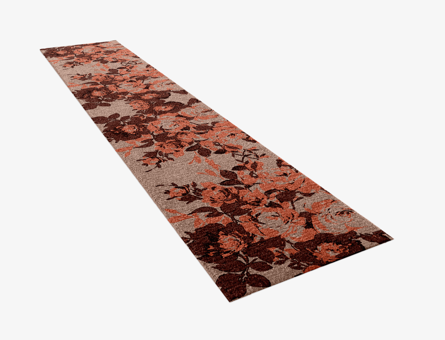 Rosarium Floral Runner Hand Knotted Tibetan Wool Custom Rug by Rug Artisan
