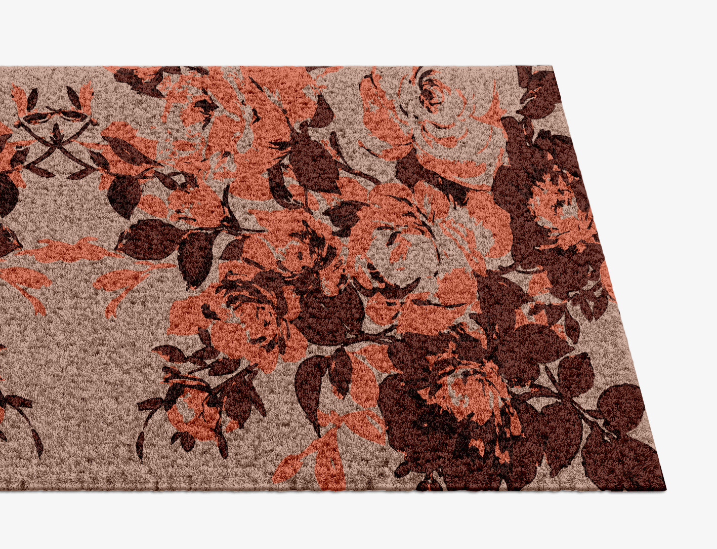 Rosarium Floral Runner Hand Knotted Tibetan Wool Custom Rug by Rug Artisan