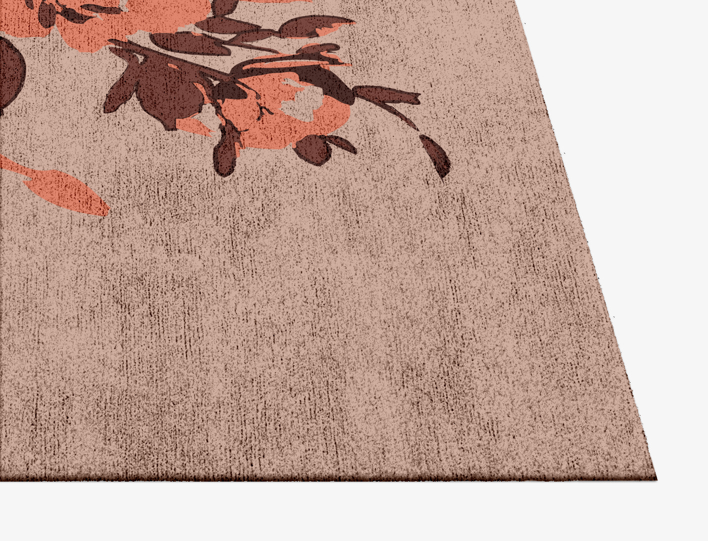 Rosarium Floral Square Hand Knotted Bamboo Silk Custom Rug by Rug Artisan