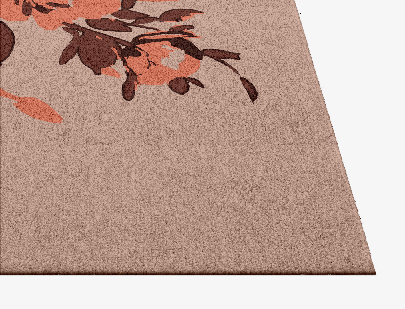 Rosarium Floral Square Hand Knotted Tibetan Wool Custom Rug by Rug Artisan
